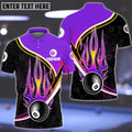 BlueJose Purple and Black Strike Ball 8 Billiard Personalized Unisex Shirt