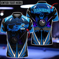 BlueJose Billiards Blue 9 Ball Customized Name, Team Name 3D Shirt