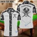 BlueJose Billiards Stripe Skull Personalized Name, Team Name Shirt