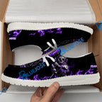 BlueJose Billiards Skull Fire White Canvas Loafer Shoes (4 Colors)