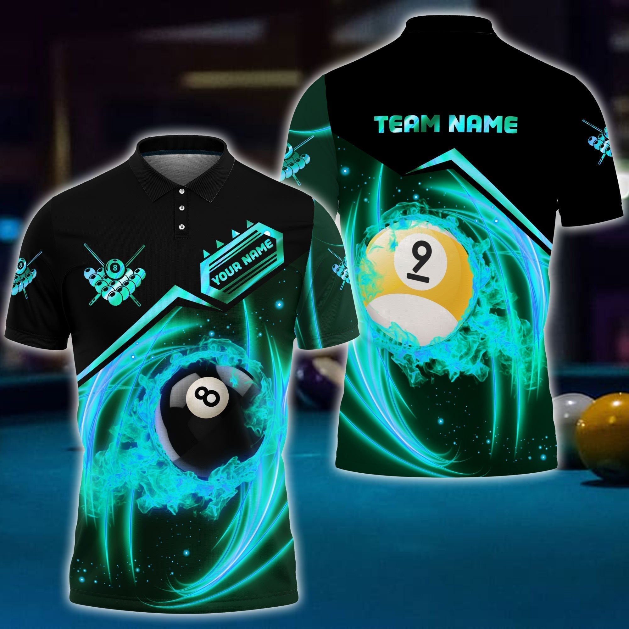 BlueJose Rock Billiard Personalized Name, Team Name Unisex Shirt