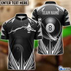 BlueJose Billiards Gray Personalized Name, Team Name Shirt