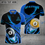 BlueJose Billiards Blue Up N Stroke Team Personalized Name 3D Shirt