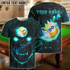 BlueJose Billiards Ball 9 Hell Flame Skull Personalized 3D Shirt (4 Colors)