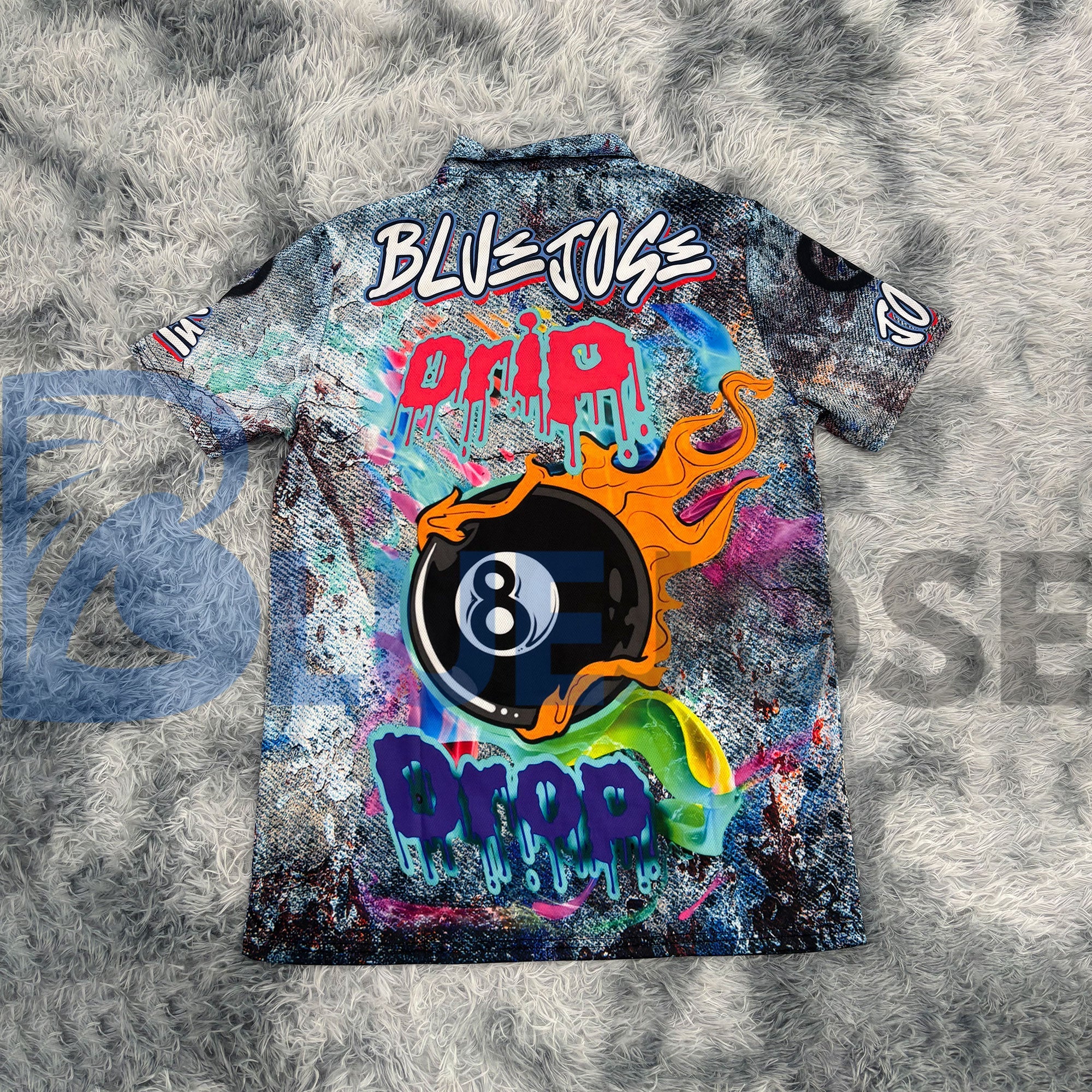 BlueJose Billiards Ball 8 Graffiti Jeans Style Personalized Shirt (2 Colors)