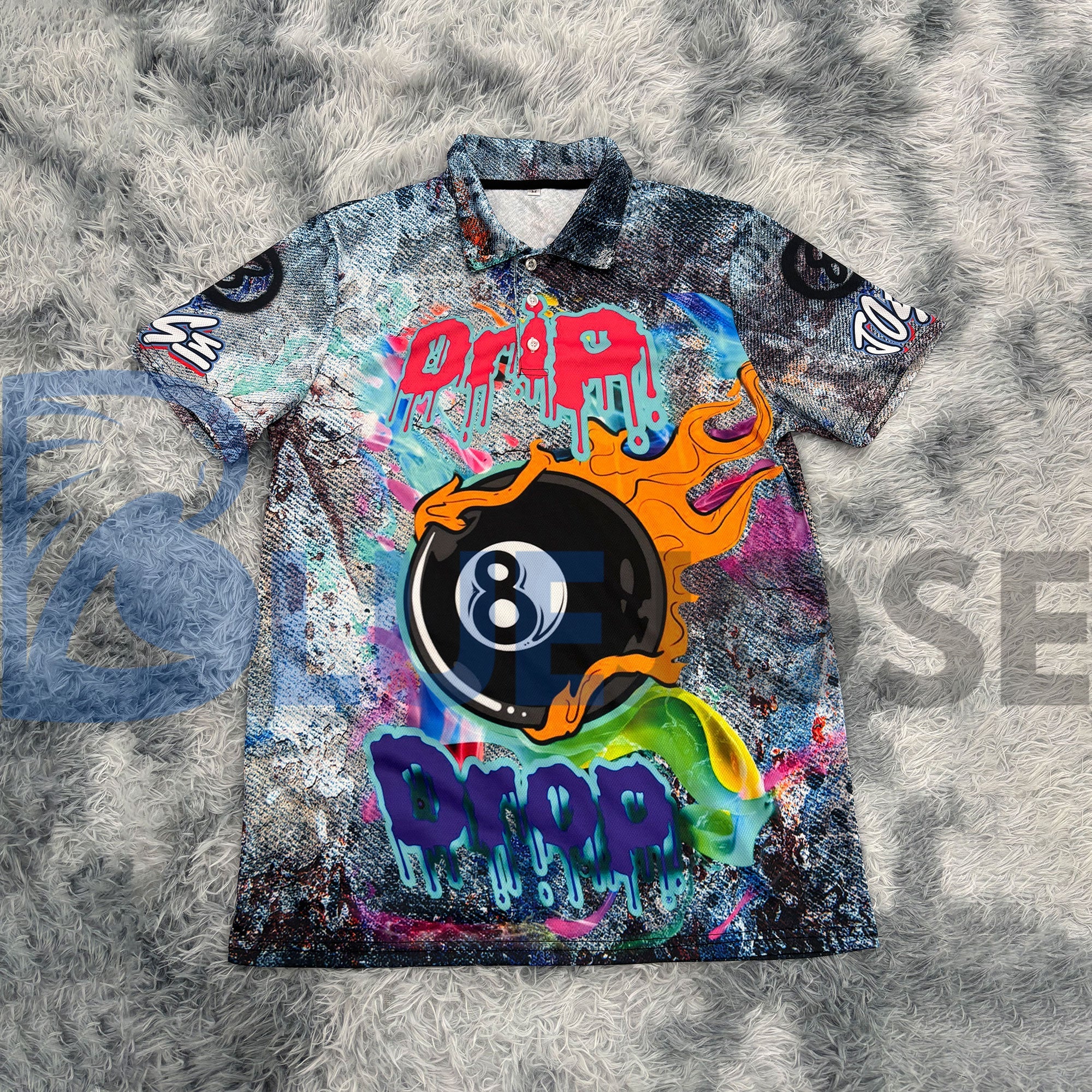 BlueJose Billiards Ball 8 Graffiti Jeans Style Personalized Shirt (2 Colors)