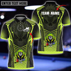 BlueJose Billiards Skull Colorful Personalized Name & Team Name Polo Shirt (8 Colors)
