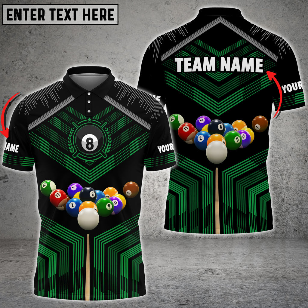 BlueJose Billiards Colourful Personalized Name & Team Name Polo Shirt (8 Colors)