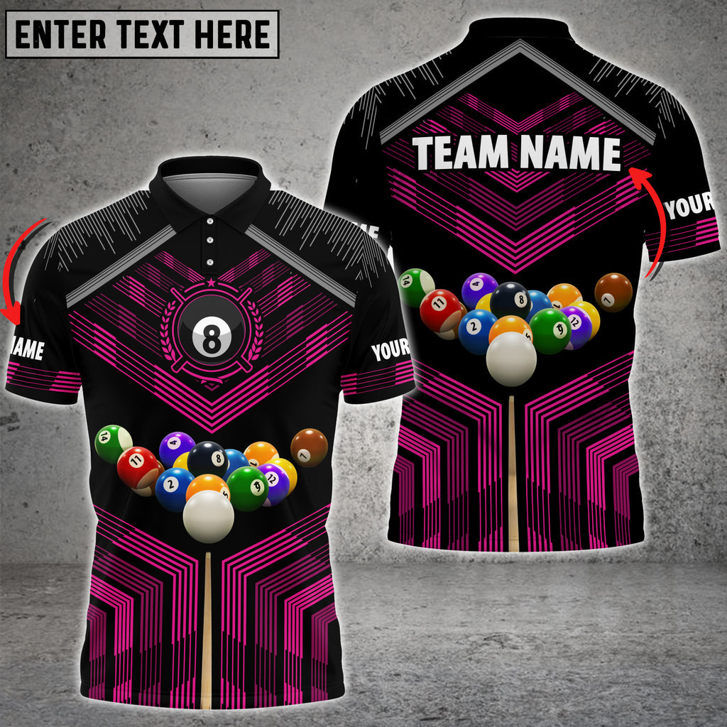 BlueJose Billiards Colourful Personalized Name & Team Name Polo Shirt (8 Colors)