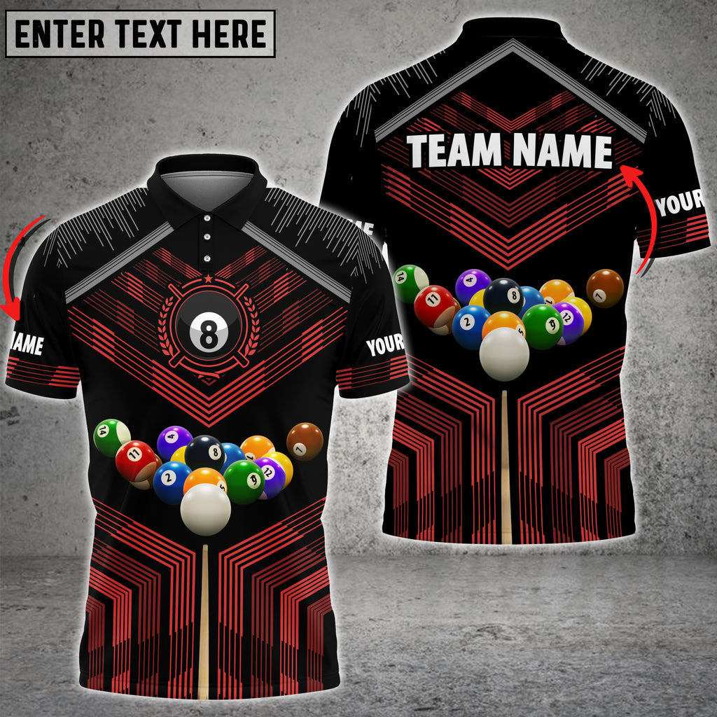 BlueJose Billiards Colourful Personalized Name & Team Name Polo Shirt (8 Colors)