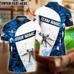 BlueJose Billiards Player Dust White Pattern Personalized Name & Team Name Shirt (4 Colors)