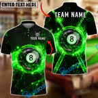 BlueJose Billiards 8 Ball Neon Galaxy Cross Cue Graphic Personalized Name Shirt (4 Colors)