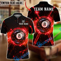 BlueJose Billiards 8 Ball Neon Galaxy Cross Cue Graphic Personalized Name Shirt (4 Colors)