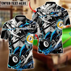 BlueJose Billiards Ball 8&9 Wolf Neon Aggressive Graphic Personalized Name Shirt (4 Colors)