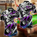 BlueJose Billiards Ball 8&9 Wolf Neon Aggressive Graphic Personalized Name Shirt (4 Colors)