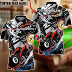 BlueJose Billiards Ball 8&9 Wolf Neon Aggressive Graphic Personalized Name Shirt (4 Colors)