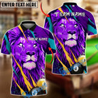 BlueJose Billiards Ball 8&9 Lion Artistic Splash Modern Design Personalized Name Shirt (4 Colors)