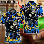 BlueJose Billiards Ball 8 Pool Street Graffiti Nervous Design Personalized Name Shirt (4 Colors)