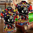 BlueJose Billiards Ball 8 Pool Street Graffiti Nervous Design Personalized Name Shirt (4 Colors)
