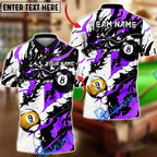 BlueJose Billiards Ball 8&9 Dragon Black Ink Splash Artistic Design Personalized Name Shirt (6 Colors)