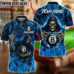 BlueJose Billiards 8 Ball Grim Reaper Middle Finger Personalized Name Shirt (4 Colors)