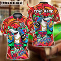 BlueJose Billiards Ball 8 Pool Game Cartoon Shark Graffiti Style Personalized Name Shirt (4 Colors)