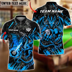 BlueJose Billiards 8 Ball Mythical Fire Dragon Personalized Name Shirt (4 Colors)