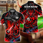 BlueJose Billiards 8 Ball Mythical Fire Dragon Personalized Name Shirt (4 Colors)