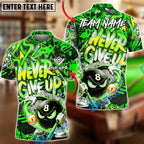 BlueJose Billiards 8 Ball Serious Never Give Up Graffiti Personalized Name Shirt (4 Colors)