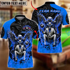 BlueJose Billiards Ball 8 Skull Eagle Flaming Mafia King Personalized Name Shirt (4 Colors)