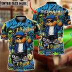 BlueJose Billiards Ball 8&9 Cool Bear Street Graffiti Billiards Urban Style Personalized Name Shirt (4 Colors)