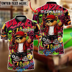 BlueJose Billiards Ball 8&9 Cool Bear Street Graffiti Billiards Urban Style Personalized Name Shirt (4 Colors)