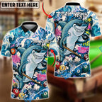 BlueJose Billiards Ball 8 Shark Pool Graffiti Splash Art Billiards Hustle Style Personalized Name Shirt (4 Colors)