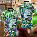 BlueJose Billiards Ball 8 Shark Pool Graffiti Splash Art Billiards Hustle Style Personalized Name Shirt (4 Colors)