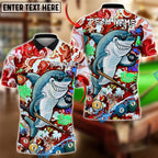 BlueJose Billiards Ball 8 Shark Pool Graffiti Splash Art Billiards Hustle Style Personalized Name Shirt (4 Colors)
