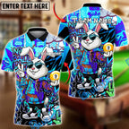 BlueJose Billiards Ball 9 Rabbit Funny Cute Graffiti Style Personalized Name Shirt (4 Colors)