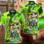 BlueJose Billiards Ball 9 Cute Rabbit Girl Colorful Graffiti Personalized Name Shirt (4 Colors)