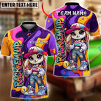 BlueJose Billiards Ball 9 Cute Rabbit Girl Colorful Graffiti Personalized Name Shirt (4 Colors)
