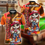 BlueJose Billiards Ball 9 Cute Rabbit Girl Colorful Graffiti Personalized Name Shirt (4 Colors)