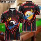 BlueJose Billiards King 8 Ball & 9 Ball Personalized Name, Team Name Shirt (4 Colors)