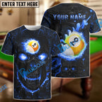 BlueJose Billiards Ball 9 Hell Flame Skull Personalized 3D Shirt (4 Colors)