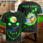 BlueJose Billiards Ball 9 Hell Flame Skull Personalized 3D Shirt (4 Colors)