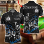 BlueJose Billiards 8-Ball Shooting Aim Sniper Customized Name, Team Name 3D Shirt (4 Colors)