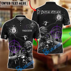 BlueJose Billiards 8-Ball Shooting Aim Sniper Customized Name, Team Name 3D Shirt (4 Colors)