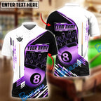 BlueJose Billiards 8-Ball Pool Champion Golden Personalized Name & Team Name Shirt (4 Colors)
