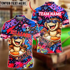 BlueJose Billiards Graffiti Cool Monkey 9 Ball Character Personalized Name Shirt (4 Colors)