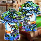 BlueJose Billiards Graffiti Cool Dolphin 8 Ball Character Personalized Name Shirt (4 Colors)