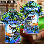 BlueJose Billiards Graffiti Cool Dolphin 9 Ball Character Personalized Name Shirt (4 Colors)