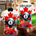 BlueJose Billiards 8-Ball Canada Leaf Autumn Forest Personalized Shirt
