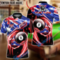 BlueJose Billiards Australia Flag 8 Ball Red Energy Swirl Personalized Shirt